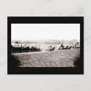 Vintager Wagenzug Postkarte