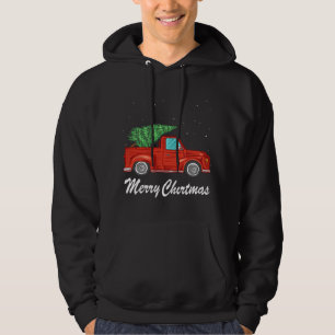 Vintager Wagon Weihnachtsbaum auf Auto Xmas Urlaub Hoodie