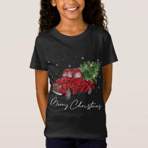 Vintager Wagon Weihnachtsbaum auf Auto Xmas Urlaub T-Shirt