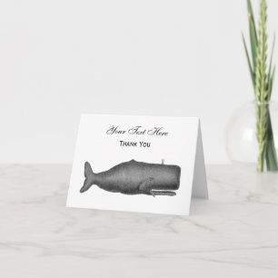 Vintager Wal aus dem 19. Jahrhundert, der N Zeichn Dankeskarte