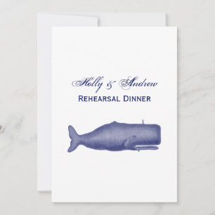 Vintager Wal aus dem 19. Jahrhundert, der N Zeichn Einladung