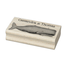 Vintager Wal aus dem 19. Jahrhundert, der N Zeichn Gummistempel