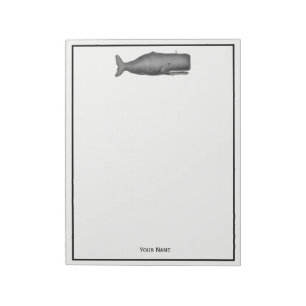 Vintager Wal aus dem 19. Jahrhundert, der N Zeichn Notizblock