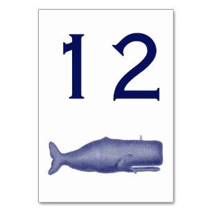 Vintager Wal aus dem 19. Jahrhundert, der N Zeichn Tischnummer