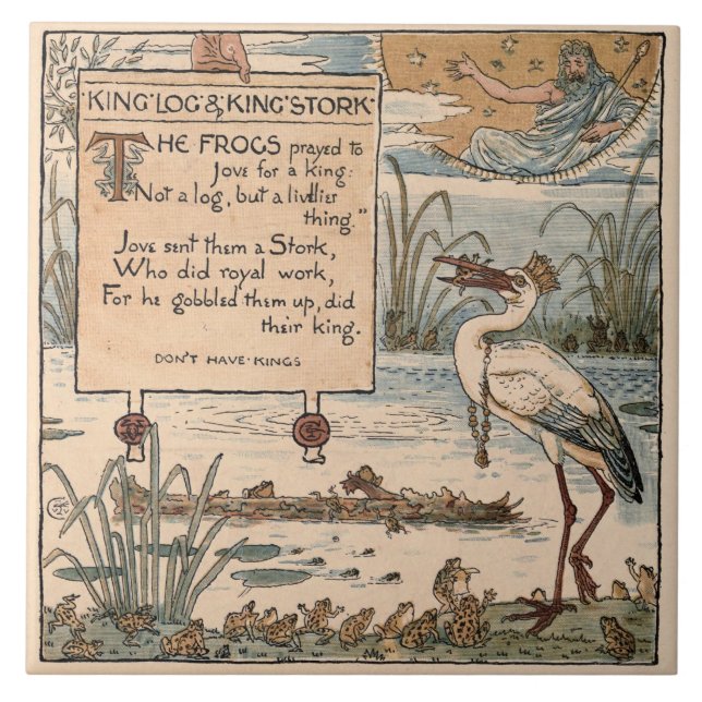 Vintager Walter-Kran: Königklotz und Königstorch Fliese (Vorderseite)