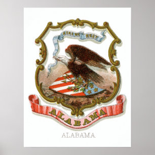Vintager Wappen-Staat von Alabama Poster