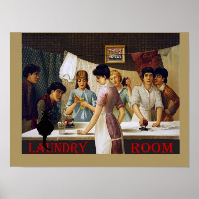 Vintager Waschsalon Chat Noir Poster (Vorne)