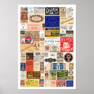 Vintager Waschsalon Poster