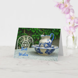Vintager Wash Jug und Becken Karte