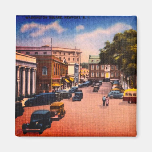 Vintager Washington Square, Newport, Rhode Island Magnet (Vorne)