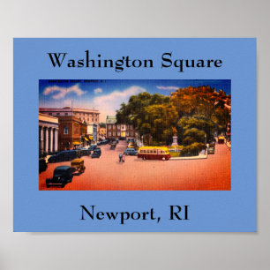 Vintager Washington Square, Newport, Rhode Island Poster