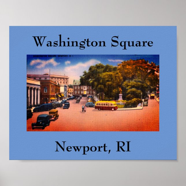 Vintager Washington Square, Newport, Rhode Island Poster (Vorne)