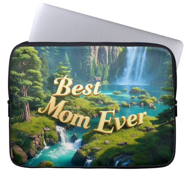 Vintager Wasserfall Beste Mama je Laptopschutzhülle (Vorderseite)