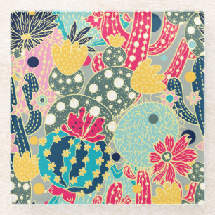 Vintager Wasserfarbenkürbis: Herbstmuster Glasuntersetzer