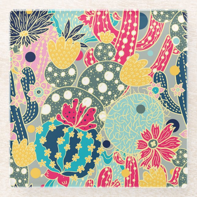 Vintager Wasserfarbenkürbis: Herbstmuster Glasuntersetzer (Vorderseite)