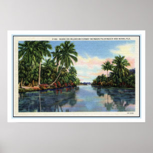 Vintager Wasserweg zwischen Miami und Palm Beach Poster