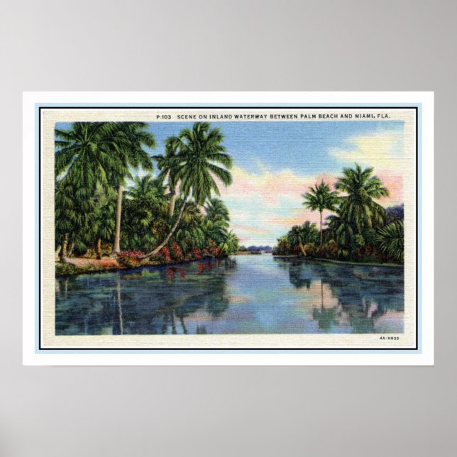 Vintager Wasserweg zwischen Miami und Palm Beach Poster (Vorne)