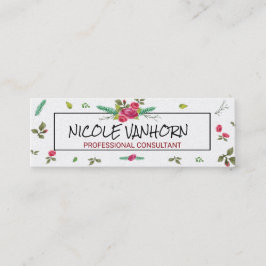 Vintager Watercolor-BlumenRosen-Muster-Besuchen Mini Visitenkarte