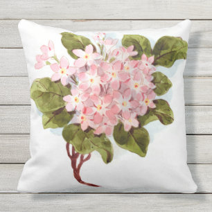 Vintager Watercolor-RosaHydrangea Kissen