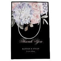 Vintager WatercolorHydrangea auf Schwarzem |