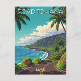 Vintager Weg nach Hana Maui Hawaii Postkarte