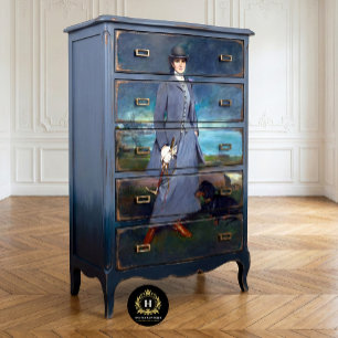 Vintager weiblicher Hund Rustikales Gewebepapier Seidenpapier