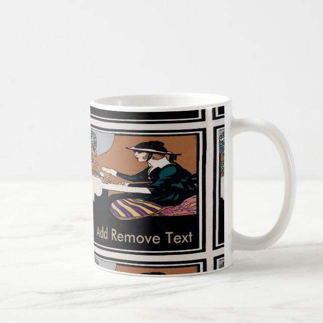 Vintager weiblicher Text hinzufügen Kaffeetasse (Rechts)
