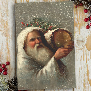 Vintager Weihnachten im Schnee mit Weihnachten-Log Seidenpapier