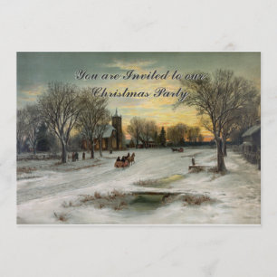 Vintager Weihnachtsabend Einladung