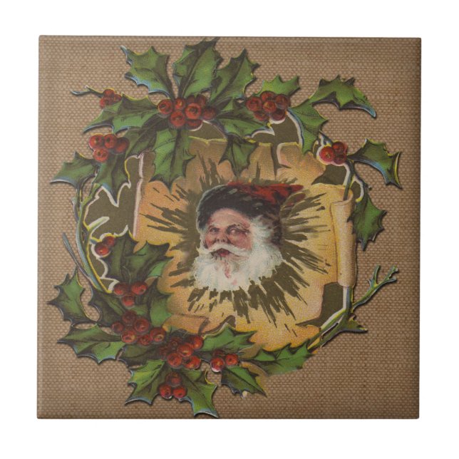 Vintager Weihnachtsanfang Fliese (Vorderseite)