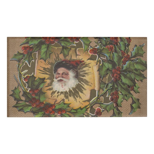 Vintager Weihnachtsanfang Namenschild (Vorderseite)