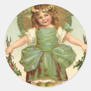Vintager Weihnachtsaufkleber Runder Aufkleber