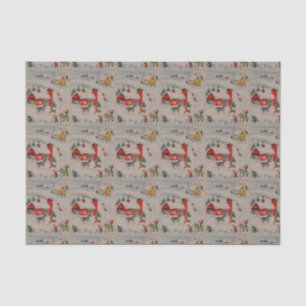 Vintager Weihnachtsbauernhof deckte Partygewebe Seidenpapier