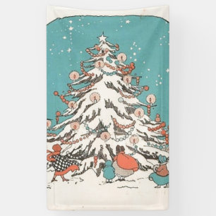 Vintager Weihnachtsbaum Banner