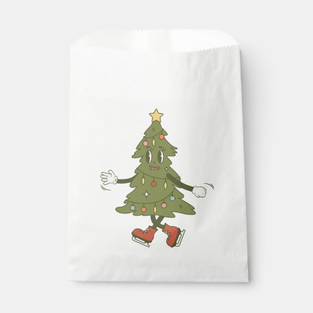 Vintager Weihnachtsbaum der 60er Jahre Geschenktütchen (Vorderseite)