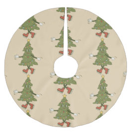 Vintager Weihnachtsbaum der 60er Jahre Polyester Weihnachtsbaumdecke