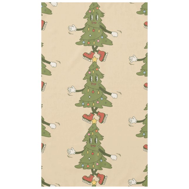 Vintager Weihnachtsbaum der 60er Jahre Tischdecke (Vorderseite)