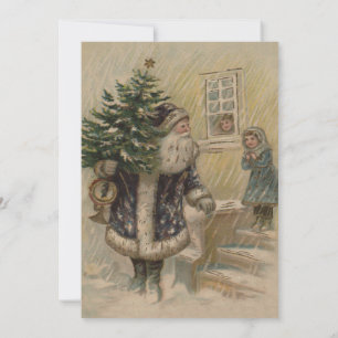 Vintager Weihnachtsbaum Einladung