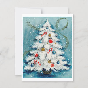 Vintager Weihnachtsbaum Feiertagskarte