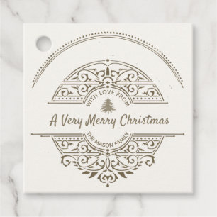 Vintager Weihnachtsbaum Geschenkanhänger