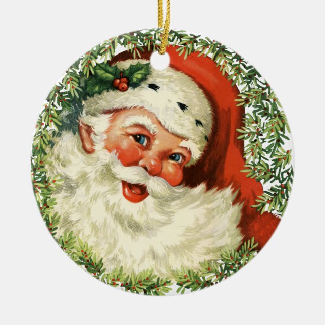 Vintager Weihnachtsbaum Keramikornament (Vorne)