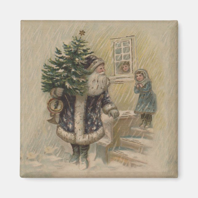 Vintager Weihnachtsbaum Magnet (Vorne)