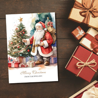 Vintager Weihnachtsbaum Personalisiert Feiertagskarte