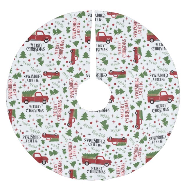 Vintager Weihnachtsbaum Polyester Weihnachtsbaumdecke (Vorderseite)