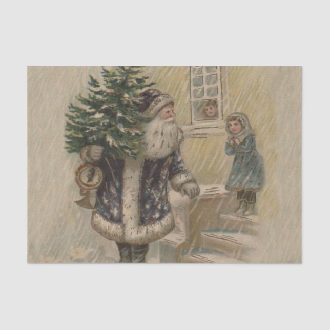 Vintager Weihnachtsbaum Seidenpapier (Vorderseite)