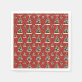 Vintager Weihnachtsbaum Serviette