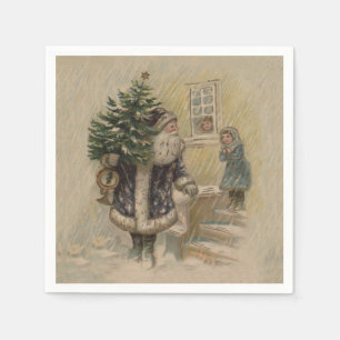 Vintager Weihnachtsbaum Serviette