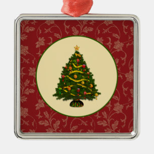Vintager Weihnachtsbaum Silbernes Ornament