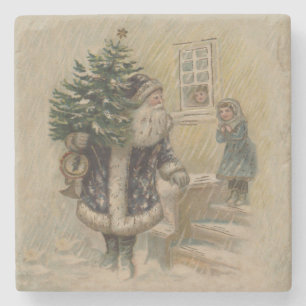 Vintager Weihnachtsbaum Steinuntersetzer