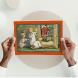 Vintager Weihnachtsbaum Weihnachtsgeschenke Jungen Feiertagskarte<br><div class="desc">Diese Vintage Weihnachts-Weihnachtskarte Retro Winterrot,  Grün und Beige Weihnachtspostkarte mit Junge Dame,  Weihnachtsbaum,  Kiefernzweig und Geschenke sind perfekt für Ihren Urlaub Gruß. Sie können auch andere Designs in diesem Stile in meinem Laden finden.</div>